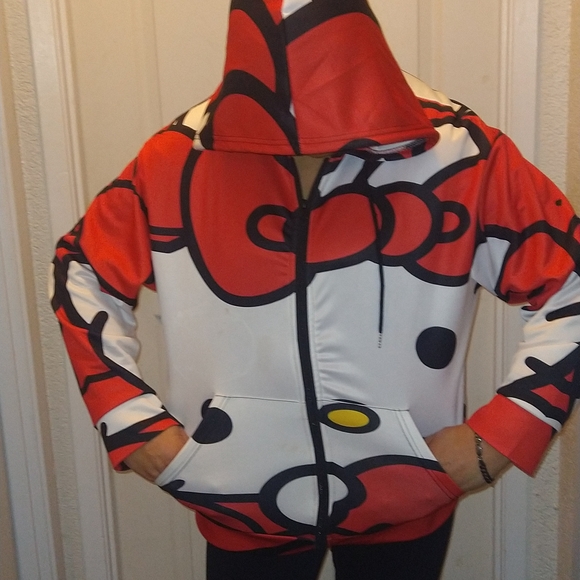 Hello Kitty Red and White Hoodie - Picture 2 of 4